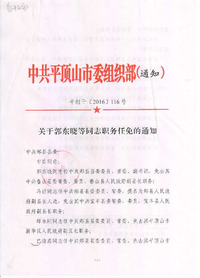 平顶山市最新人事任命，推动城市发展的新篇章，平顶山市人事任命，推动城市发展的新篇章